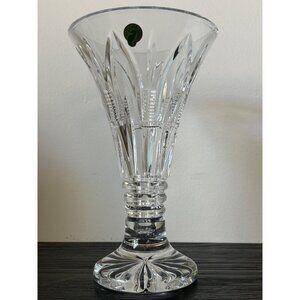 Waterford Crystal Leenane Footed Trumpet Vase Made in Germany Hollywood Regency